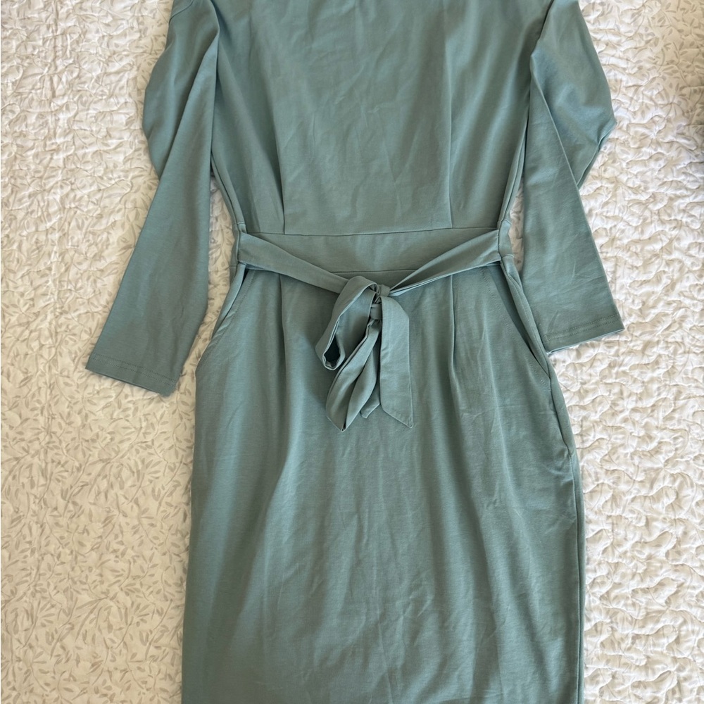 Chic Long Sleeve Teal Dress